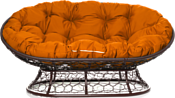 M-Group Мамасан 12110207 (коричневый ротанг/оранжевая подушка)