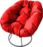 M-Group Пончик 12310306 без ротанга (серый/красная подушка)