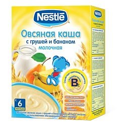 Nestle Овсяная молочная с грушей и бананом, 250 г