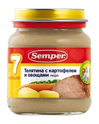 Semper Телятина с картофелем и овощами, 135 г