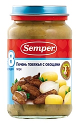 Semper Печень говяжья с овощами, 200 г
