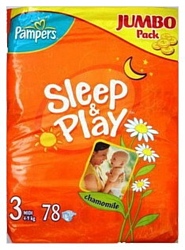 Pampers Sleep & Play 3 Midi (4-9 кг) Jumbo Pack 78 шт