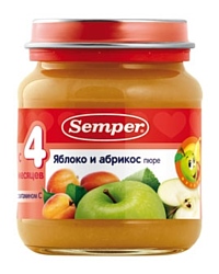 Semper Яблоко и абрикос, 135 г
