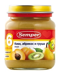 Semper Киви, абрикос и груша, 135 г