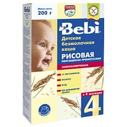 Bebi Рис низкоаллергенная с пребиотиками, 200 г