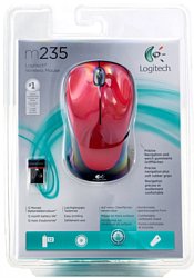 Logitech Wireless Mouse M235 Red-black USB