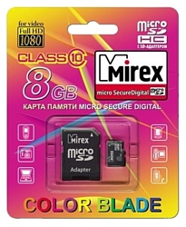 Mirex microSDHC Class 10 8GB + SD adapter