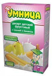 УМНИЦА фруктовый с грушей и бананом, 250 г