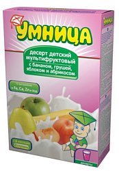 УМНИЦА мультифруктовый с бананом, грушей, яблоком и абрикосом, 250 г