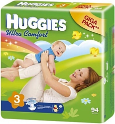 HUGGIES Ultra Comfort 3 (5-9 кг) Giga Pack 94 шт