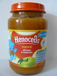 Непоседа Из яблок и моркови с творогом, 190 г