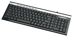 Manhattan Ultra Slim Multimedia Keyboard 177528 black-Silver USB