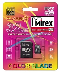Mirex microSDHC Class 10 32GB + SD adapter