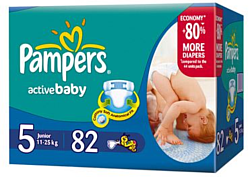 Pampers Active Baby 5 Junior (11-25 кг) Giant Pack 82 шт