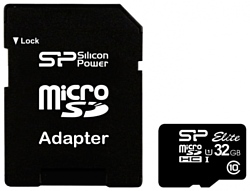 Silicon Power ELITE microSDHC 32GB UHS Class 1 Class 10 + SD adapter