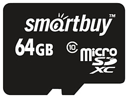 SmartBuy microSDXC (Class 10) 64GB + SD-адаптер (SB64GBSDCL10-01)