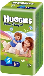 HUGGIES Ultra Comfort 5 (12-22 кг) 15 шт