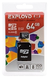 EXPLOYD microSDXC Class 6 UHS-I U1 64GB + SD adapter