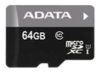 Карта памяти ADATA Premier microSDXC Class 10 UHS-I U1 64GB + SD adapter