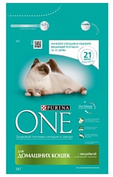 Purina ONE (3 кг) Для домашних кошек с Индейкой и цельными злаками