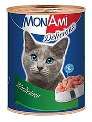 MonAmi (0.35 кг) 20 шт. Delicious консервы для кошек Индейка