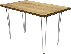 Кухонный стол Buro7 Грасхопер 120 (классика, дуб натуральный/серебро)