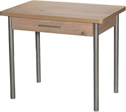 Кухонный стол Древпром М20 90x60 с ящиком (металлик/дуб эврика)