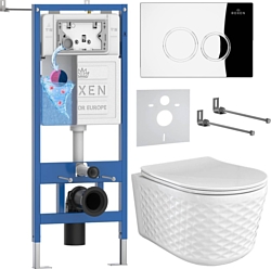 Унитаз Roxen Vine Tornado в комплекте с инсталляцией StounFix Dual Fresh 6 в 1 979009 (кнопка: хром глянцевый)