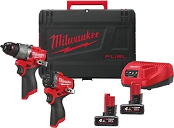 Дрель-шуруповерт Milwaukee M12FPP2X2-402X 4933498741 (шуруповерт, винтоверт, 2 АКБ, кейс)