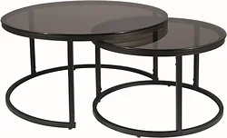 Журнальный столик Signal FERRANTE E (2 шт., дымчатый/черный мат) Журнальный столик Signal FERRANTE E (2 шт., дымчатый/черный мат)