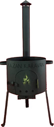 Kazan Karavan Премиум с зольником и дымоходом 480мм 22л 3 мм