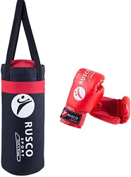 Набор для бокса детский Rusco Sport 6oz (черный/красный)