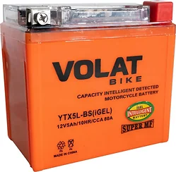 Аккумулятор для мотоцикла VOLAT YTX5L-BS(iGEL) R+ (5Ah)