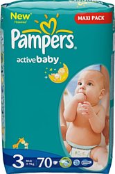 Pampers Active Baby 3 Midi (4-9 кг)70шт