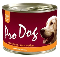 Pro Dog Для собак курица и утка консервы (0.2 кг) 1 шт.
