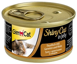 GimCat (0.07 кг) 48 шт. ShinyCat с тунцом, креветками и солодом (мальтом)