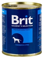 Brit (0.85 кг) 12 шт. Консервы для собак Говядина и рис