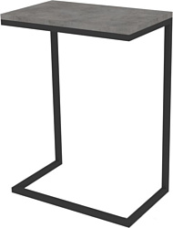 Приставной столик TMB Loft Роксет ЛДСП 500x300 (бетон чикаго светло-серый/черный)