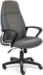 Кресло TetChair Inter (искусственная кожа, флок, ткань, серый/металлик)