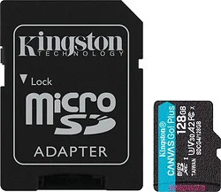Карта памяти Kingston Canvas Go! microSDXC 128GB SDCG4/128GB (с адаптером)