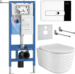 Унитаз Roxen Vine Tornado в комплекте с инсталляцией StounFix Dual Fresh 6 в 1 979002 (кнопка: хром глянцевый)