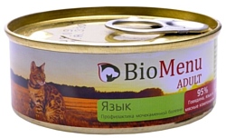 BioMenu (0.1 кг) 1 шт. Adult консервы для кошек с языком