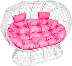 M-Group Лежебока 11190108 (на подставке с белым ротангом/розовая подушка)