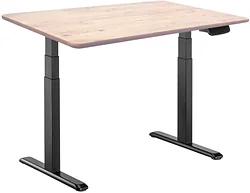 Стол для работы стоя ErgoSmart Wooden Ergo Desk Prime 1300х750х27 мм (прямой край, дуб беленый/черный)