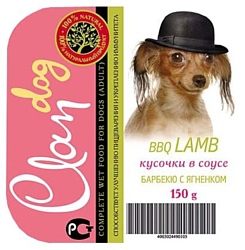 CLAN Кусочки в соусе барбекю с ягненком для собак (0.150 кг) 22 шт.