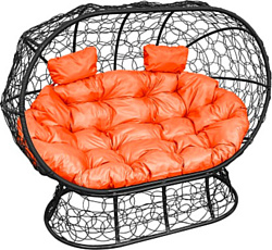 M-Group Лежебока 11190407 (на подставке с черным ротангом/оранжевая подушка)