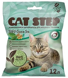 Наполнитель Cat Step Tofu Green Tea растительный комкующийся 12л
