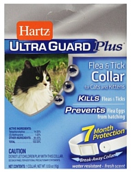 Hartz ошейник от блох и клещей Ultra Guard Plus для кошек и котят 1шт. в уп.
