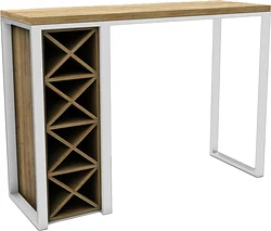 Барный стол Hype Mebel Уайн 120x55 (белый/дуб галифакс олово)