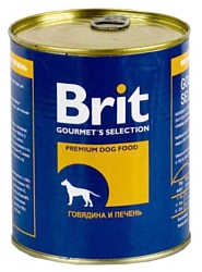 Brit (0.85 кг) 6 шт. Консервы для собак Говядина и печень
